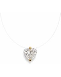 Pearl Code - Lilly Heart Pendant Necklace With Cubic Zirconia - Lyst