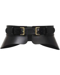 Haute Cuir - Crescent Peplum Leather Belt - Lyst