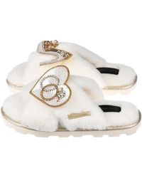 Laines London - Ultralight Chic Laines Slipper Sliders With Mrs Heel & Wedding Rings Brooches - Lyst
