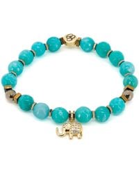 Ebru Jewelry - Amazonite Lucky Elephant Beaded Bracelet - Lyst