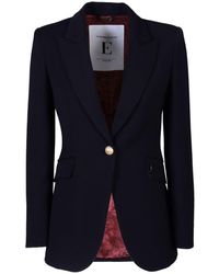 The Extreme Collection - Single Breasted Premium Crepe Navy Blazer Paris - Lyst