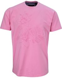 lords of harlech - Carson Embossed Floral Tee - Lyst