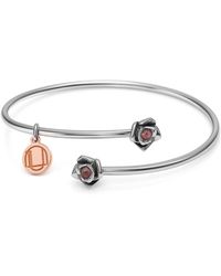 Unaloe - Sterling Magnifica Open Bangle Bracelet With Natural Ruby – Handmade Italian Artisan Jewelry - Lyst