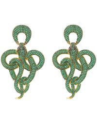 LÁTELITA London - Viper Snake Drop Earrings Gold Emerald - Lyst