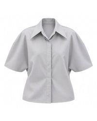 Elamins - Rounded Sleeve Button-Up Shirt - Lyst