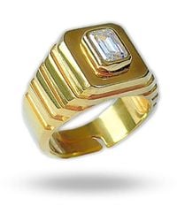 LINYA JEWELLERY - Octagon Stone Signet Ring - Lyst