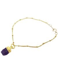 Sophelia - Raw Amethyst February Birthstone Plated Bracelet - Lyst