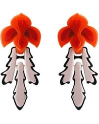 Gissa Bicalho - Handmade Acrylic Earring Orchids And Leaves - Lyst