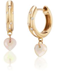 Preeti Sandhu - Rangoli 14K Opal And Diamond Hoops - Lyst