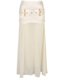 Modenaire - Elegant Sheer High-Waist Half Skirt With Flowing Silhouette - Lyst
