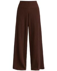 Paisie - Ribbed Trousers With Wide Waistband - Lyst