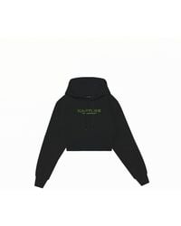 Kapture - Travel Logo-Print Cropped Hoodie - Lyst