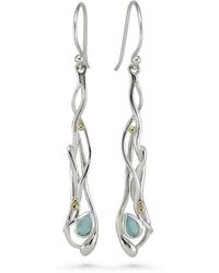 Isla Silver - Aqua Chalcedony Drop Earrings - Lyst