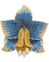 LÁTELITA London - Daffodil With Pearls Cocktail Ring Sapphire Cz - Lyst