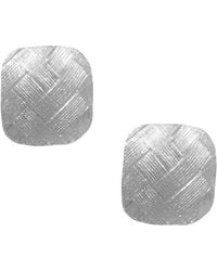 Maison De Gala - Textured Woven Square Stud Earrings - Lyst