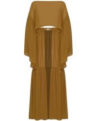 ANTONINIAS - Comely Chiffon Two Piece Beach Cover Up With Ruffles - Lyst