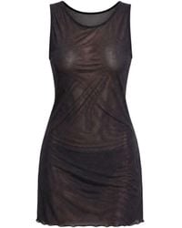 Alia Studio - Noir Sheer Mesh Mini Dress - Lyst