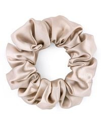 Silk Works - Neutrals Caramel Large Scrunchie - Lyst