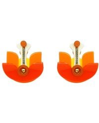 Gissa Bicalho - Handmade Acrylic Earring Short Lotus Flower - Lyst