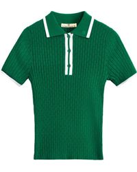 Victoria Paulsen - Jamie Pointelle Knit Short Sleeve Polo - Lyst