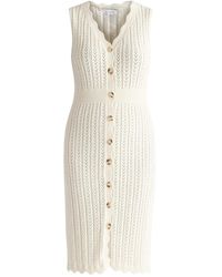 Paisie - Neutrals Pointelle Knitted Dress In Cream - Lyst