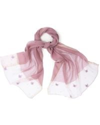 Saachi - Butterfly Detail Silk Scarf - Lyst