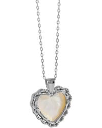 Bermuda Watch Company - Annie Apple Eloise Sterling Silver Pearl Heart Pendant Necklace - Lyst