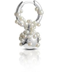 Kasun - Pearl Droplet Hoop Earring - Lyst