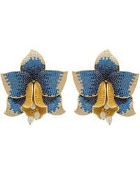 LÁTELITA London - Daffodil With Pearls Earrings Sapphire Cz - Lyst