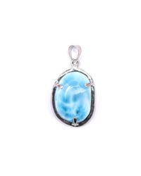 Mineralgems•Studio - Larimar Pendant With Sterling Chain - Lyst
