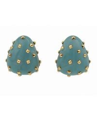 Michael Nash Jewelry - Maristella Aqua Studded Resin Pierced Hoop Earrings - Lyst