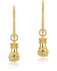 Janus Edinburgh - Vermeil Amenta Hand Fist Detachable Hoop Earrings - Lyst