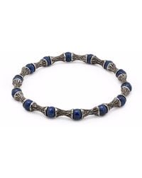 Snake Bones - Lapis Lazuli Beads Oxidized Sterling Bracelet - Lyst