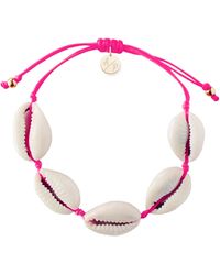 Adriana Pappas Designs - Natural Shell Adjustable Bracelet On Colored Cord - Lyst