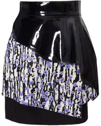 Julia Allert - High-waisted Multi-layered Mini Skirt With Patent Belt Liliac - Lyst