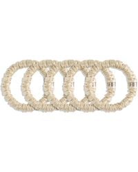 6Fiftytwo® - Neutrals Pure Mulberry Slim Silk Scrunchies - Lyst