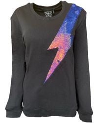 Any Old Iron - Iridescent Oil Slick Reversible Sequin Lightning Sweatshirt - Lyst