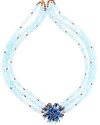 Way to Chic - Jade Statement Necklace With Mesmerizing Crystal Pendant - Lyst