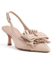 Beautiisoles by Robyn Shreiber Made in Italy - Neutrals Fiorella Leather Pump Comfortable Wedding Dressy Work Bridal Kitten Heel Slingback - Lyst