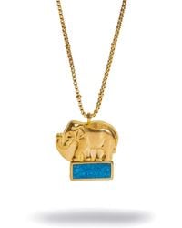 Ebru Jewelry - Lucky Elephant Mosaic Pendant Necklace - Lyst