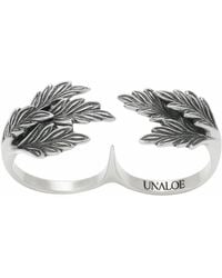 Unaloe - Sterling Jungle Leaf Ring For – Adjustable Open Nature Band, Statement Botanical Jewelry, Handmade Fine Gift - Lyst