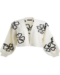 Saachi - Cropped Floral Cardigan Squiggle - Lyst
