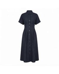Yumi' - Stretch Midi Shirt Dress - Lyst