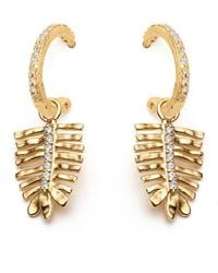 With Love Darling - Tulsi Leaf Hoop Earrings - Lyst