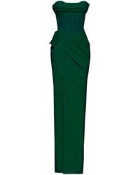 Angelika Jozefczyk - Palermo Corset High Slit Gown Emerald - Lyst