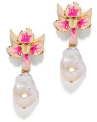The Pink Reef - Tiny Orchid With Baroque Pearl - Lyst