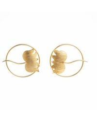 Meraki by Rashmi Bajaj - Tulip Plated Hoop Earrings - Lyst