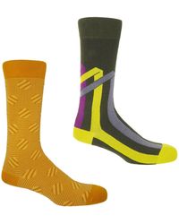 Peper Harow - Made in England - Polka Stripe Butterscotch & Ribbon Stripe Pine Socks Bundle - Lyst