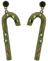 Vickisarge - Apple Candy Cane Earrings - Lyst