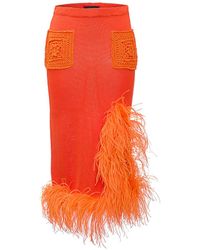 Andreeva - Orange Knit Skirt-dress - Lyst